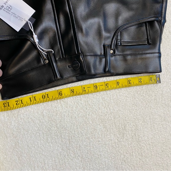 NEW Anine Bing Sonya Pant Black Faux Leather Slim Straight Fit Leg Trouser size - Picture 15 of 16
